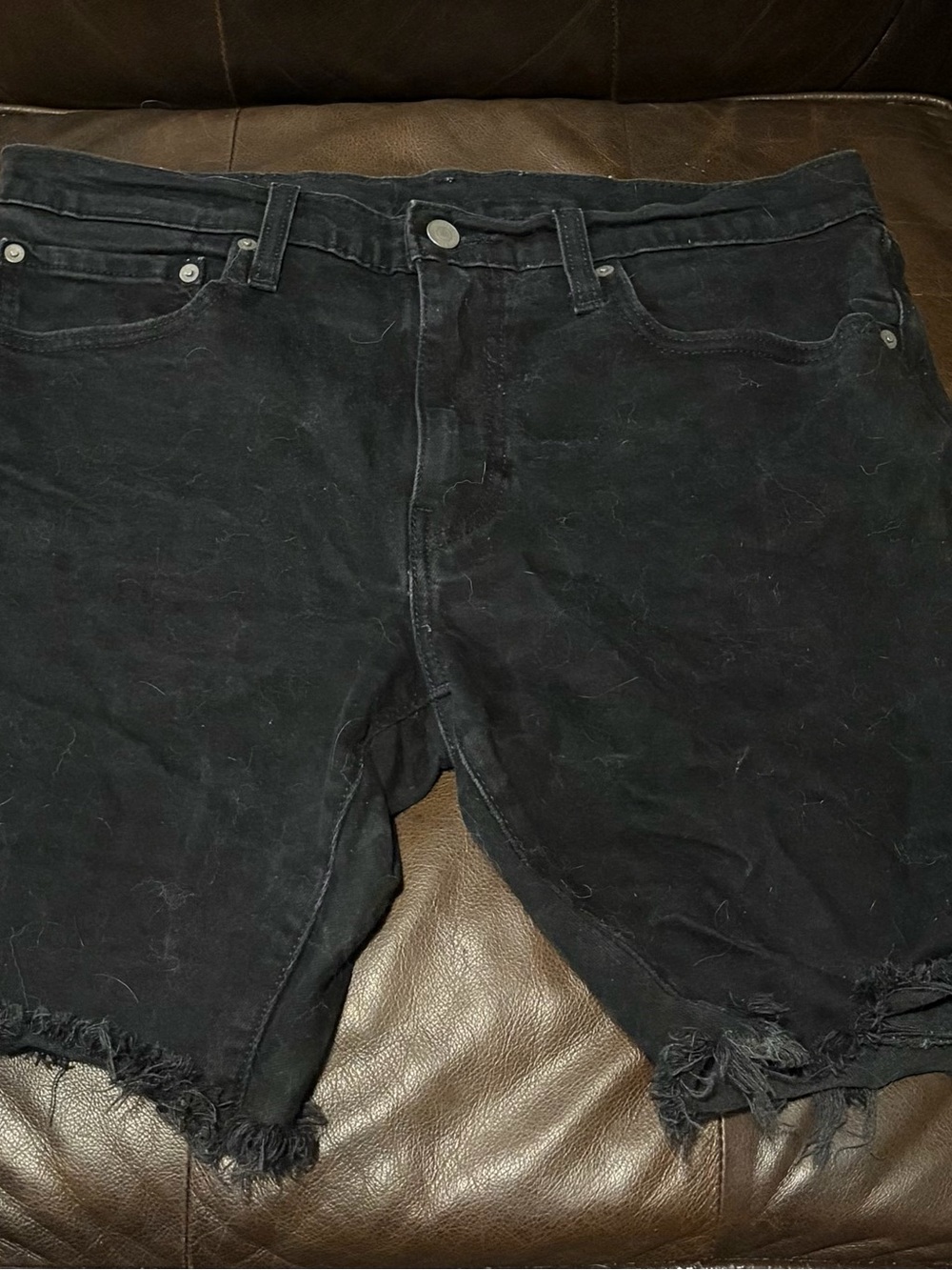 Levi's Black Distressed Cutoff Jean Shorts